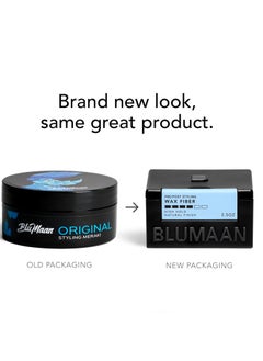 BluMaan BluMaan Original Styling Meraki - Men's Wax Fiber Hair Styler for All-Day Hold - Adds Volume & Controls Hair - Natural Finish with Heat Protectant - Great For All Hair Types - 2.5 oz (74 ml)  - Image 3