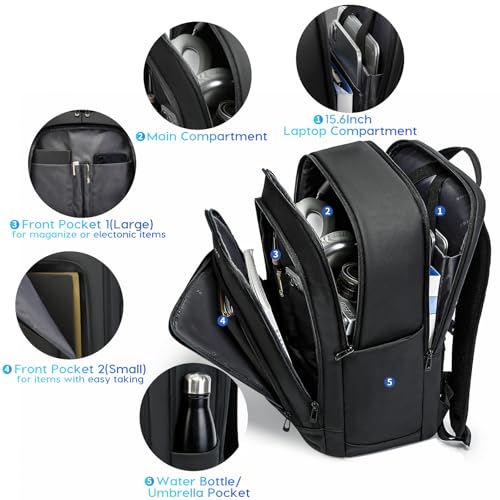 BANGE 28L Lightweight Backpack, 15.6-inch Laptop Travel Backpacks, Unisex Multifunctional Storage Pockets Business Commuter rucksack, Waterproof and Wear-resistant Outdoor Sports Leisure daypack - Image 2