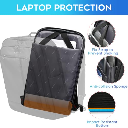 BANGE 28L Lightweight Backpack, 15.6-inch Laptop Travel Backpacks, Unisex Multifunctional Storage Pockets Business Commuter rucksack, Waterproof and Wear-resistant Outdoor Sports Leisure daypack - Image 5
