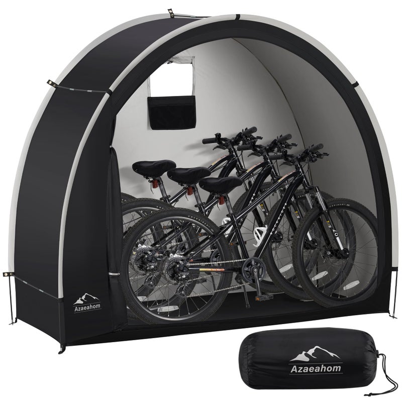 Azaeahom Bike Storage Shed Tent, Waterproof Outdoor Storage Shed for Bicycle, Easy Setup, Portable Storage Tent for Motorcycle,Garden Tools,Lawn Mower - Image 1