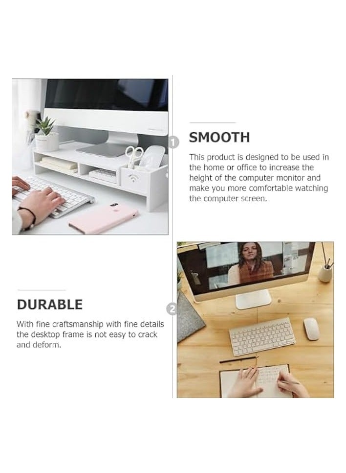 PROMASS Monitor Stand Riser, Ergonomic Height Bamboo Wood Desktop Riser Organizer, PC/Laptop/TV/Printer Monitor Stand for Home Office Use - Image 3