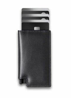 NIBEMINENT Credit Card Holder Slim Leather Wallet for Men- RFID Blocking,Bank Storage - Quick Access (Black)  - Image 1
