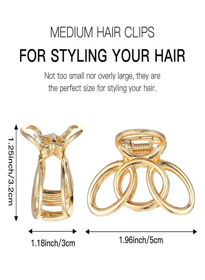 Wanmu Metal Claw Clips for Women, 4 Pcs 2 Inch Claw Hair Clips, Non-Slip Strong Clamps, Gold Hairpin for Thin to Thick Hair (Gold) - Image 2
