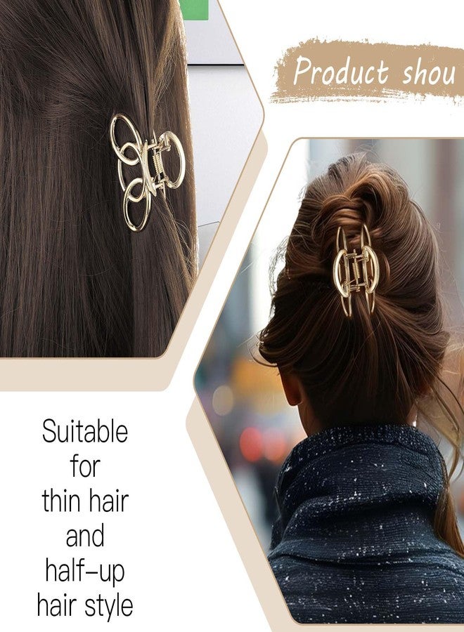 Wanmu Metal Claw Clips for Women, 4 Pcs 2 Inch Claw Hair Clips, Non-Slip Strong Clamps, Gold Hairpin for Thin to Thick Hair (Gold) - Image 4