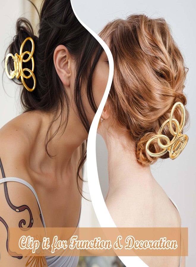 Wanmu Metal Claw Clips for Women, 4 Pcs 2 Inch Claw Hair Clips, Non-Slip Strong Clamps, Gold Hairpin for Thin to Thick Hair (Gold) - Image 5