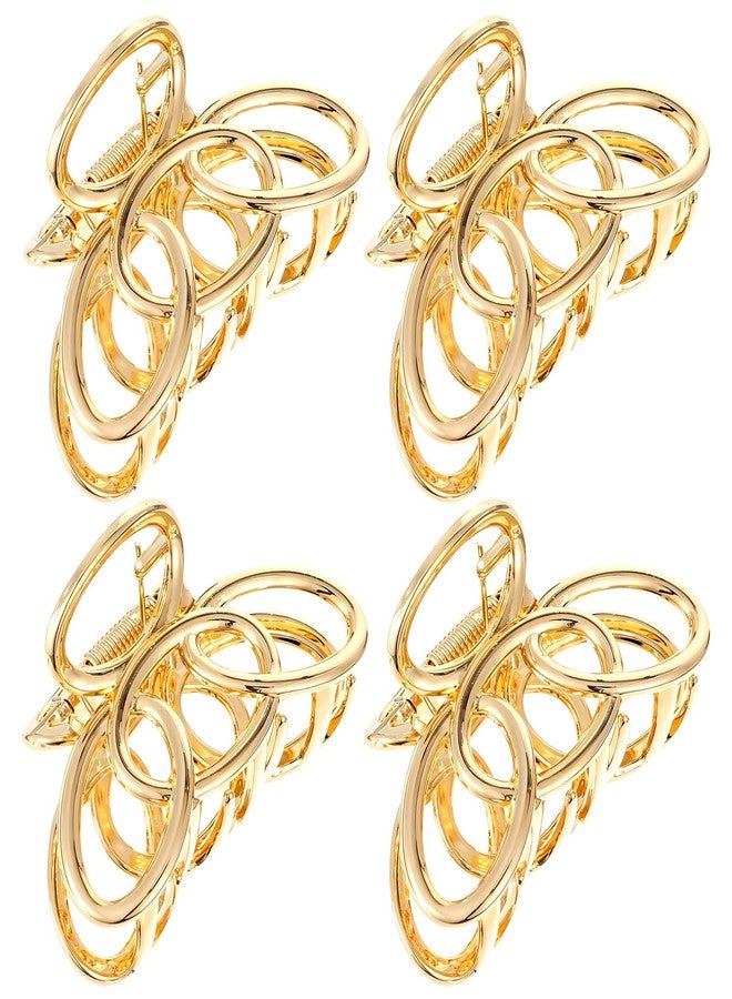 Wanmu Metal Claw Clips for Women, 4 Pcs 2 Inch Claw Hair Clips, Non-Slip Strong Clamps, Gold Hairpin for Thin to Thick Hair (Gold) - Image 1