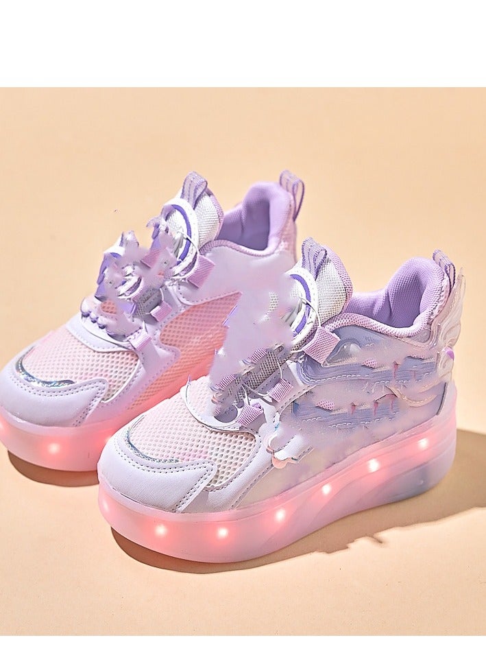 Loquat Glowing Shoes-Children's Cute Double Wheel Flash Skating Shoes - Image 2