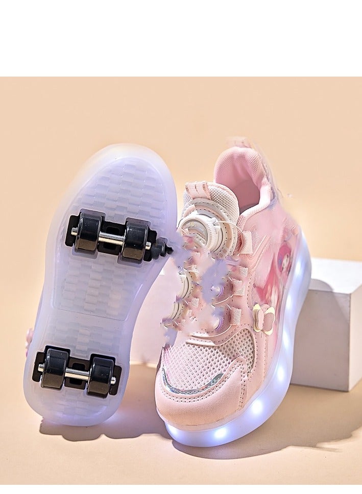Loquat Glowing Shoes-Children's Cute Double Wheel Flash Skating Shoes - Image 1