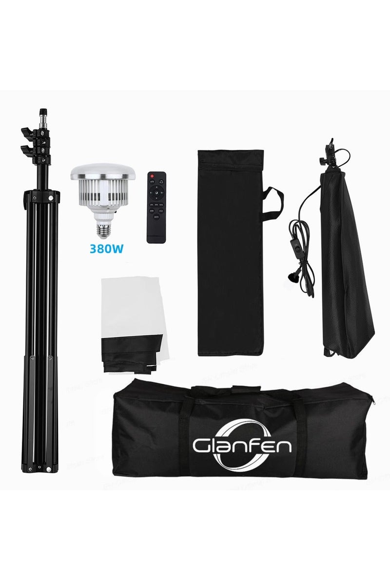 غرانفين مجموعة إضاءة التصوير الفوتوغرافي في الاستوديو مع لمبات LED عن بعد بقدرة 380 وات و3 ألوان وصناديق لينة وحقيبة حمل لتسجيل الفيديو والتقاط الصور الشخصية - Image 2