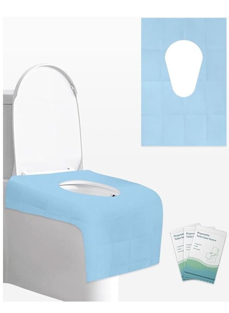 يوريفو 50 قطعة من أغطية مقاعد المرحاض للاستعمال مرة واحدة، وسادة مقاعد المرحاض المحمولة، طائرات للاستعمال مرة واحدة للأطفال، وسادة مرحاض من ورق لب الخشب السميك للأطفال الصغار، أزرق - Image 1