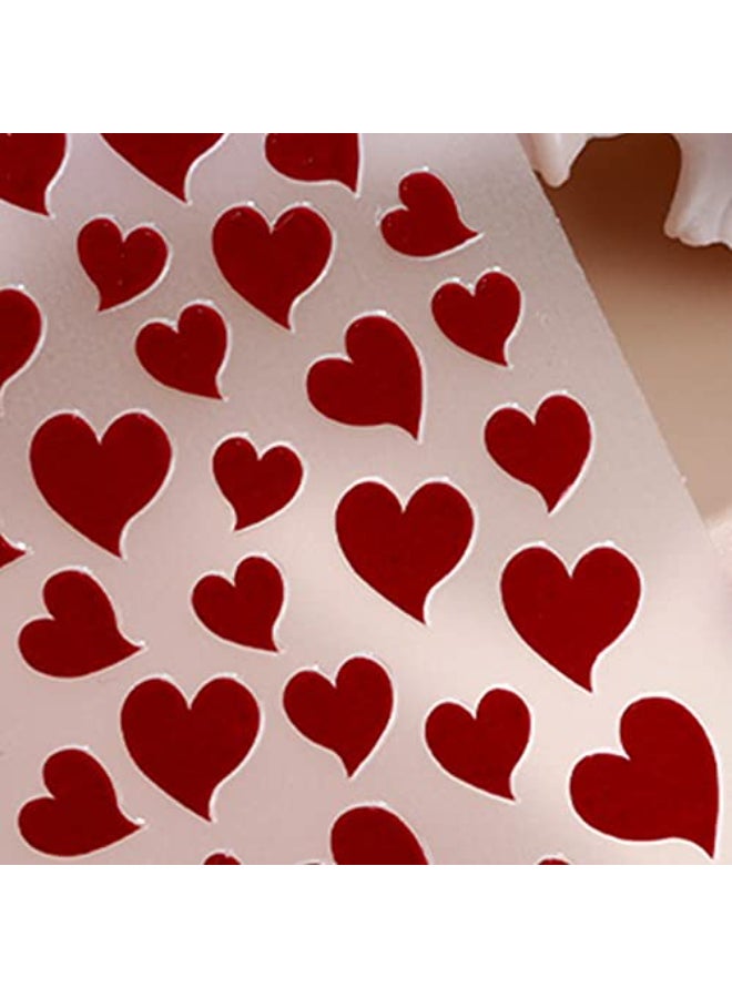IHUKEIT Red Hearts Nail Art Stickers for Nail Art Designs and Nail Decorations Self Adhesive Nail Decals for Women Girls Kids for Fingernails Acrylic Nails Decor 6 Sheets - Image 3