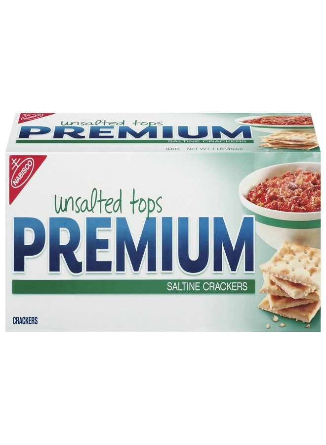 Premium Unsalted Tops Saltine Crackers, Lunch Snacks, 16 oz - Image 1