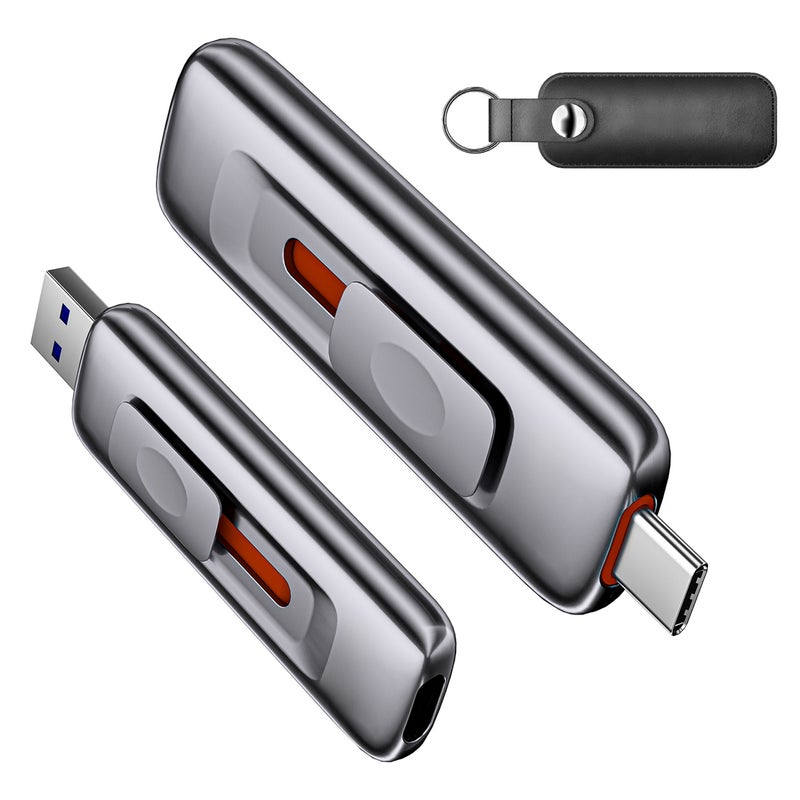SD303 Dual-Interface High-Speed Solid-State Flash Drive External USB SSD Drive Up to 1000MB/s Transfer Speed Dual-Interface Thumb Drive - USB SSD Storage Stick Compatible with iPhone 15/16/17, Android, Tablets, Windows & Mac 256GB - Image 2
