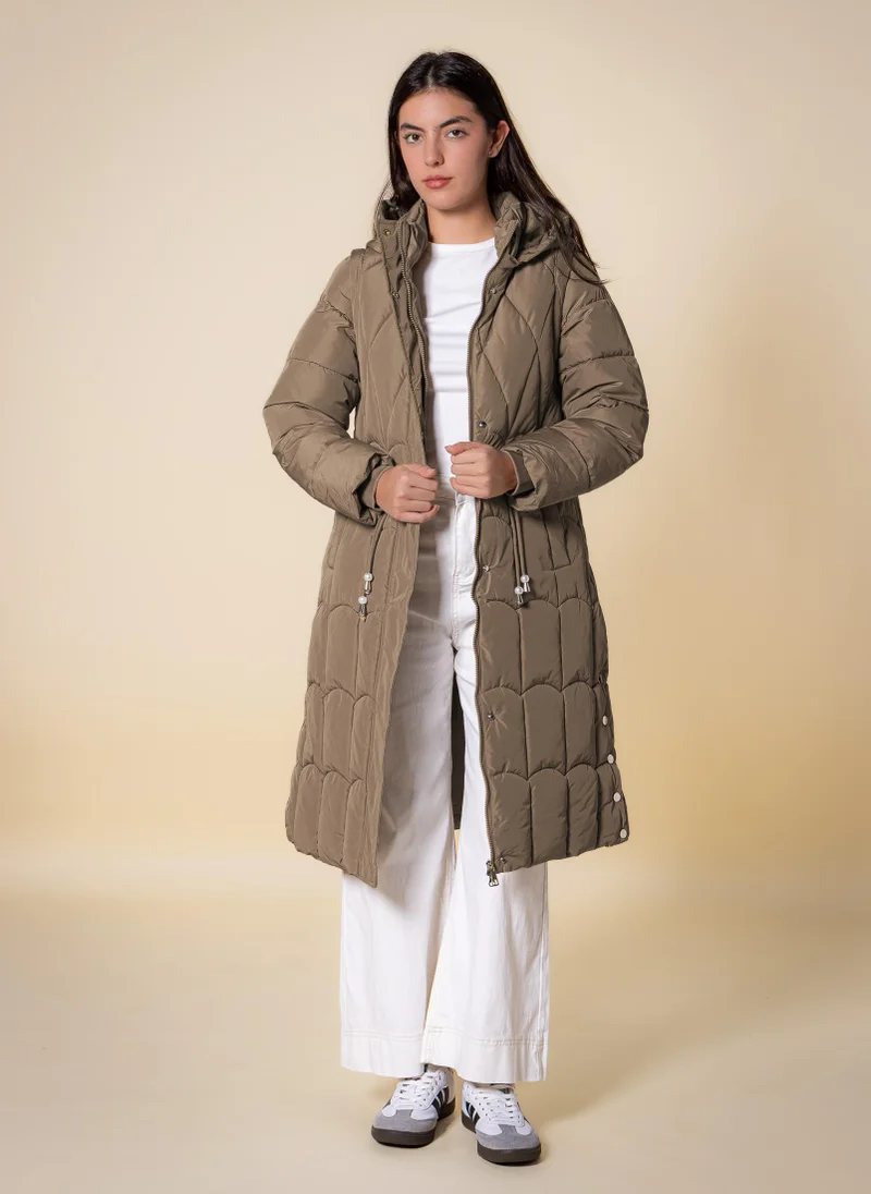 LONG DETAILED PUFFER JACKET
