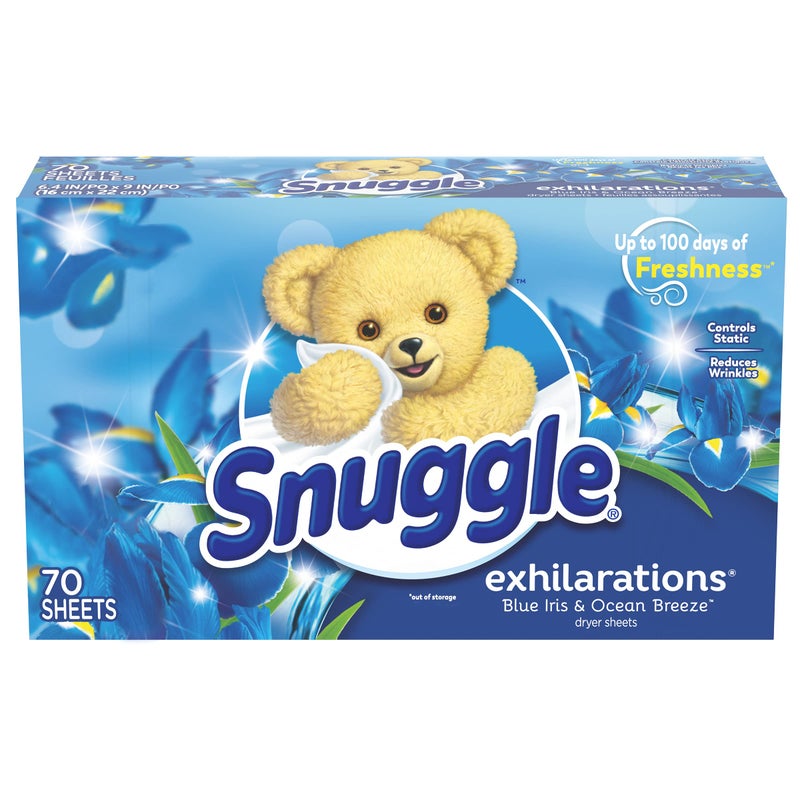 Snuggle Fabric Softener Dryer Sheets, Blue Iris & Ocean Breeze, 70 Count - Image 2