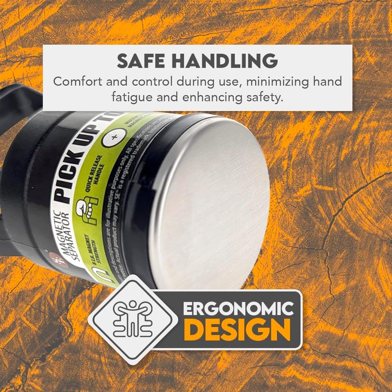 SE أداة فصل مغناطيسية لالتقاط المعادن مع إطلاق سريع - سعة 8 رطل، مقبض مطاطي، مثالية لالتقاط رقائق المعادن والأجسام الحديدية PM6550 - Image 5