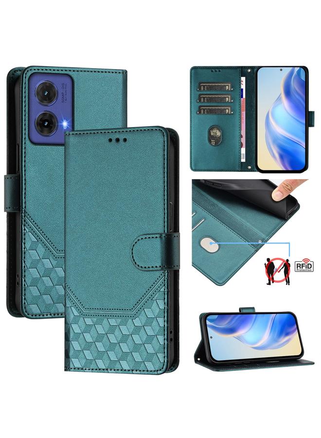 S-TOP Case For Motorola Moto G85 5G Honeycomb Embossing RFID Leather Phone Case - Image 1