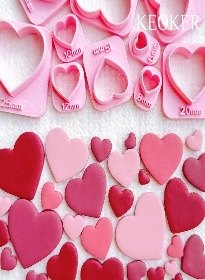 Keoker Heart Clay Cutter - Valentines Polymer Clay Cutters for Earrings Making, 7 Size Hearts - Image 4