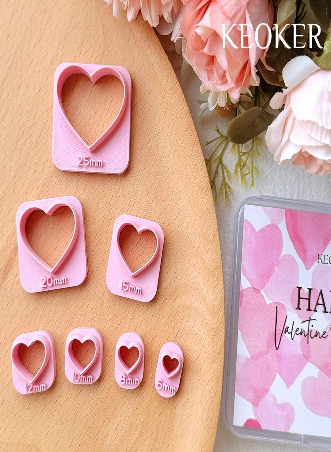 Keoker Heart Clay Cutter - Valentines Polymer Clay Cutters for Earrings Making, 7 Size Hearts - Image 2