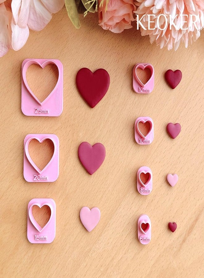 Keoker Heart Clay Cutter - Valentines Polymer Clay Cutters for Earrings Making, 7 Size Hearts - Image 3
