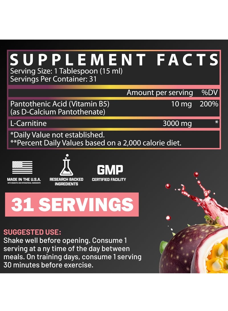 Nutrex Research Nutrex Liquid-Carnitine 3000 Passionfruit Guava 15.72 FL OZ (465ML) - Image 2