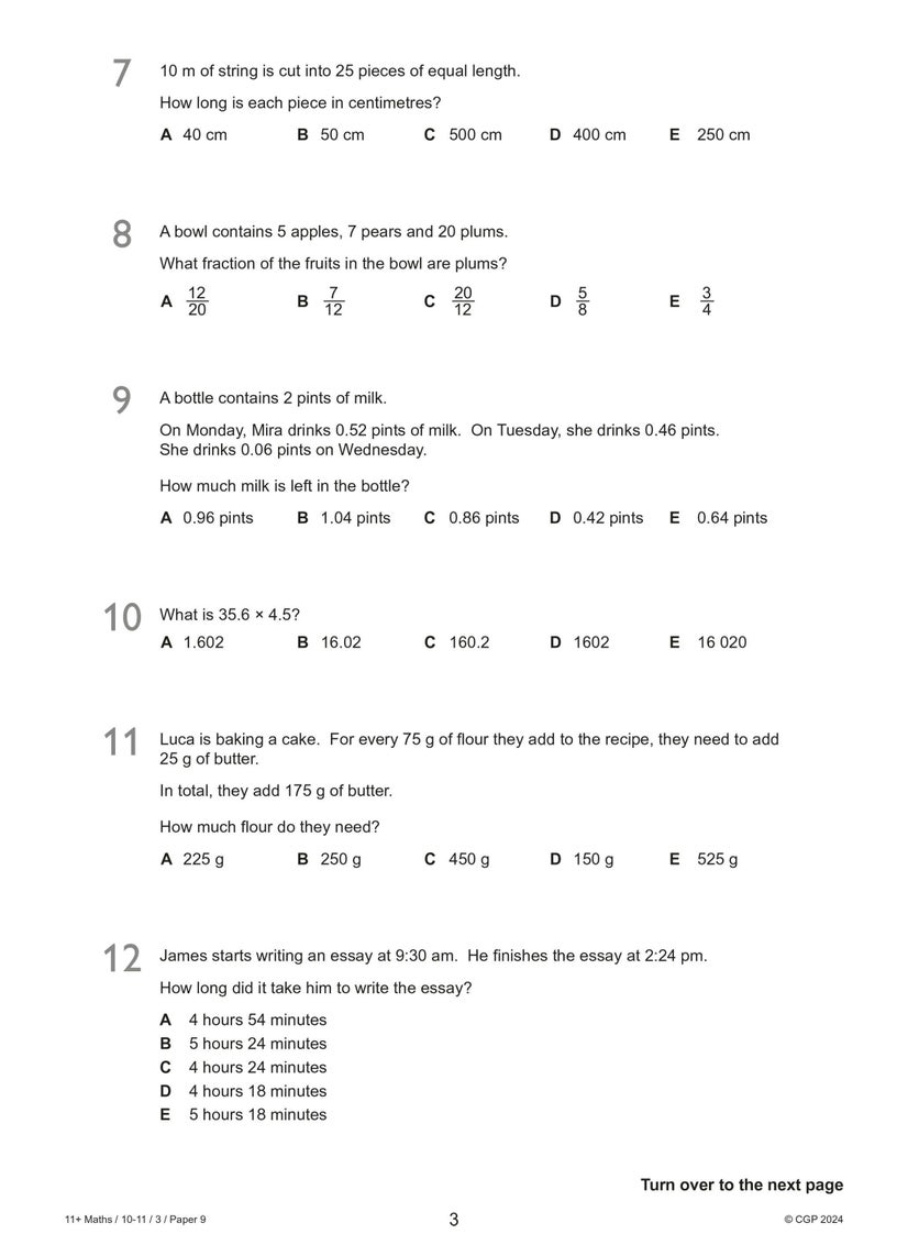 null - 11+ GL Maths Practice Papers: Ages 10-11 - Pack 3 (with Parents' Guide & Online Edition) - Image 1