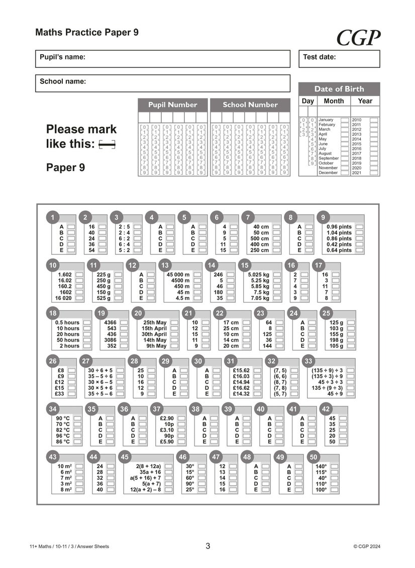 null - 11+ GL Maths Practice Papers: Ages 10-11 - Pack 3 (with Parents' Guide & Online Edition) - Image 1