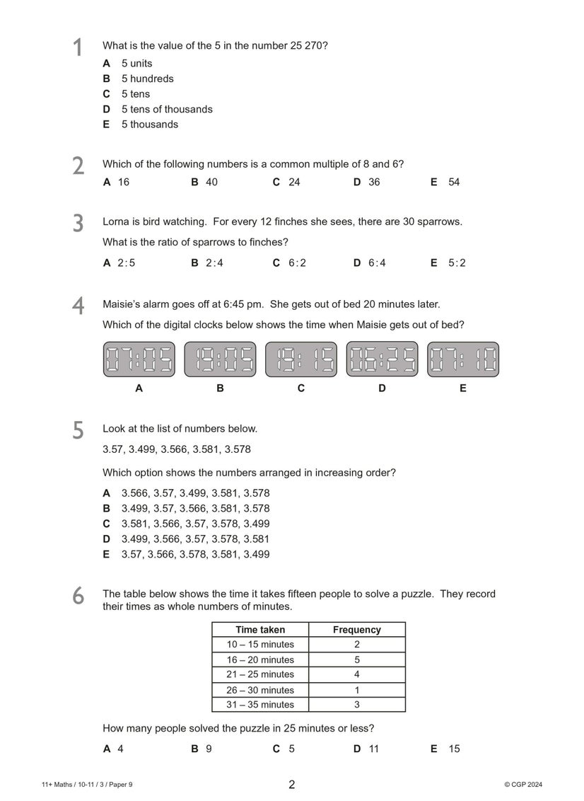 null - 11+ GL Maths Practice Papers: Ages 10-11 - Pack 3 (with Parents' Guide & Online Edition) - Image 1
