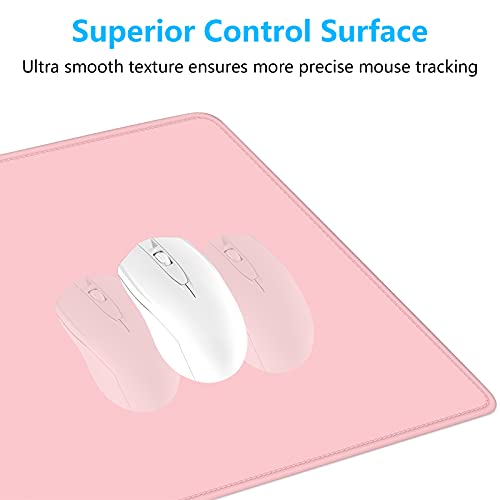 Dapesuom Large Gaming Mouse Pad, Extended Mouse Mat with Stitched Edges, Full Size Keyboard Pad with Non-Slip Base, Big XXL Computer Desk Mats for Gamer, Laptop, Office, 31.5 x 15.7in, Pink - Image 3