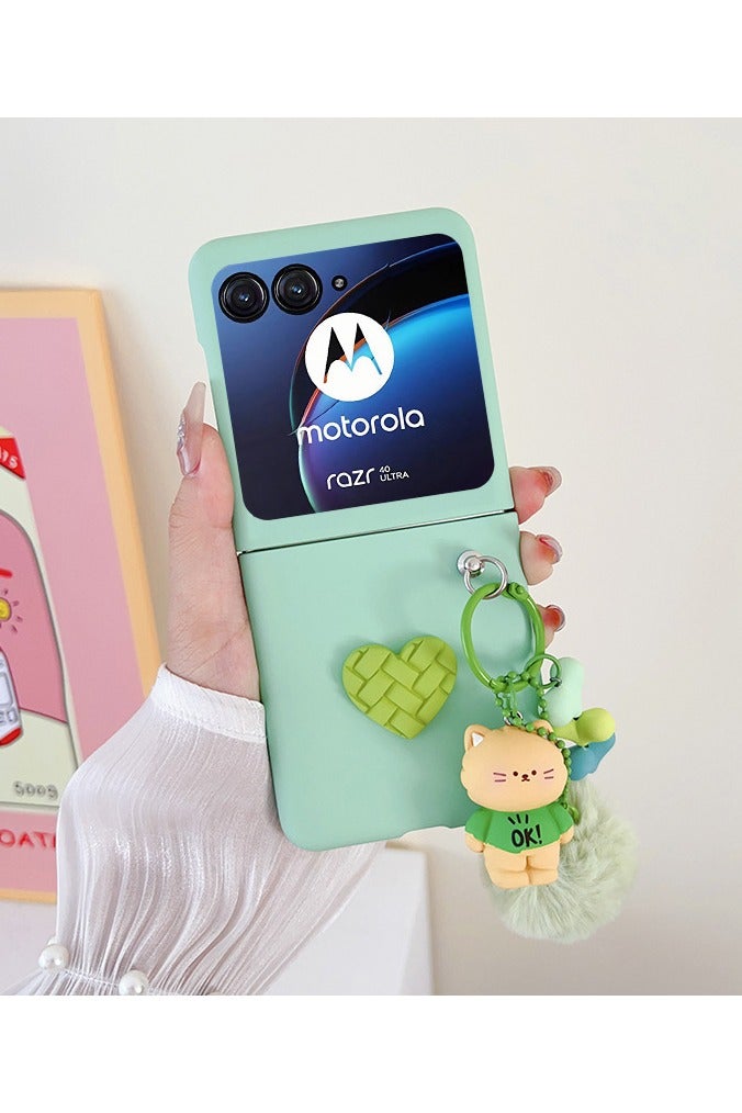 general for Motorola Razr 60 ultra Phone Case - Cute Plush Toy Phone Charm - Shell Frosted PC Back Soft Silicone Bumper Shockproof Girly Protective Case for Motorola Razr 60 Ultra