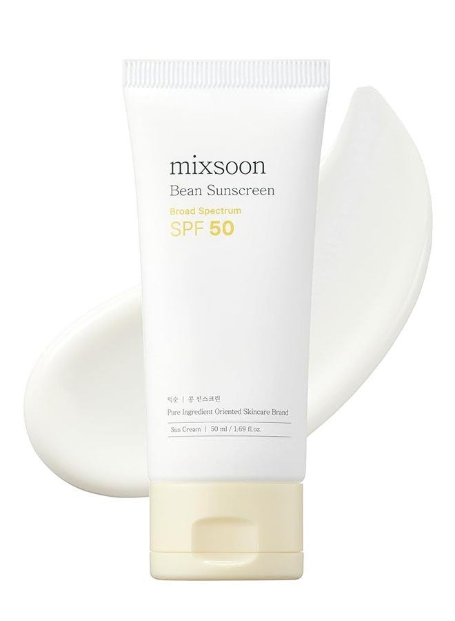mixsoon Bean Sunscreen Broad Spectrum 50ml, SPF 50 Lightweight Airy Texture Sunscreen for Face, No White Cast and Non-Sticky Stocking Stuffers, Glass Skin Care - Image 1