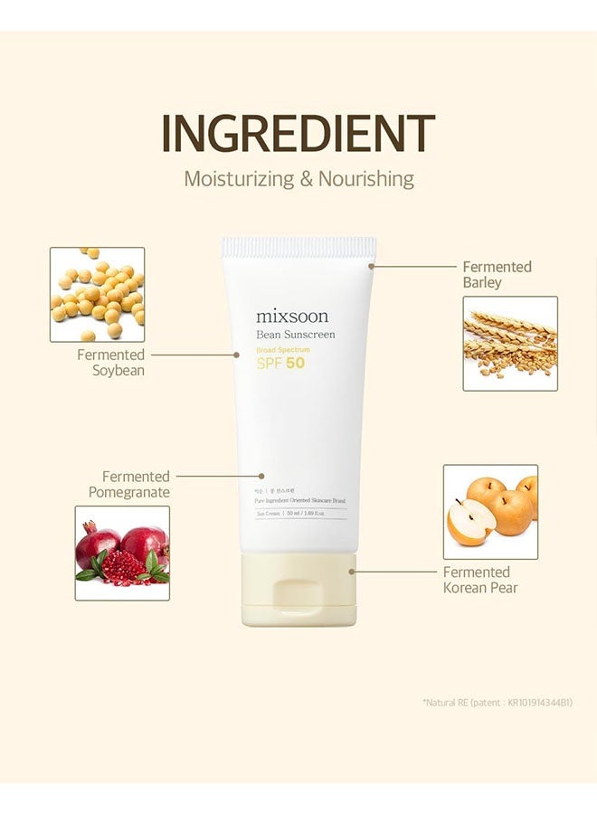 mixsoon Bean Sunscreen Broad Spectrum 50ml, SPF 50 Lightweight Airy Texture Sunscreen for Face, No White Cast and Non-Sticky Stocking Stuffers, Glass Skin Care - Image 4