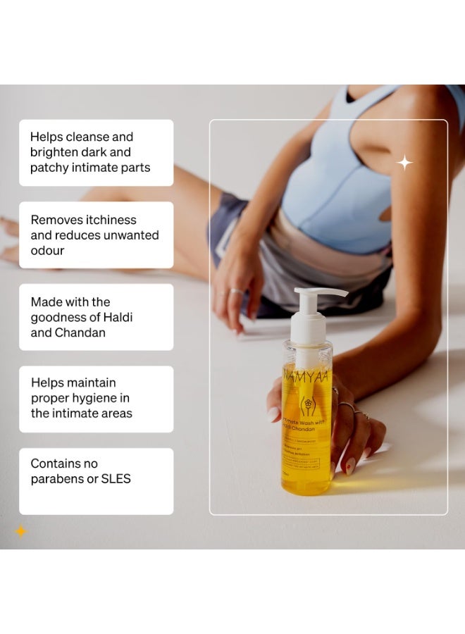 Namyaa Intimate Kit | For Dark Intimate Skin | Combo Pack of Haldi Chandan Serum 100ml & Haldi Chandan Intimate Wash 100ml | Brightens Intimate Skin - Image 3