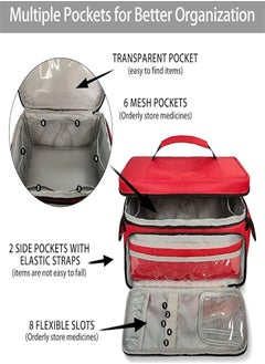 Generic Large capacity medicine box, layered home first aid kit, portable fabric storage bag, waterproof large size, home travel medicine bag  - Image 2