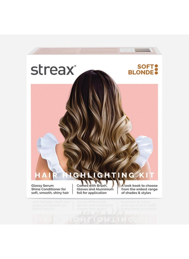Streax Hair Colour Highlight Kit | Blonde Hair Colour, Soft Blonde - Pack Of 1 I Enriched With Walnut & Argan Oil I Hair Colour For Women | Rich, Vibrant, Easy To Use, Diy Application - Image 1