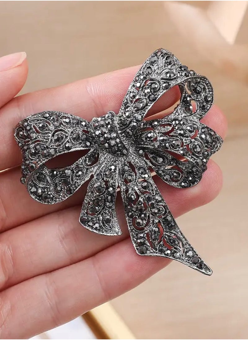 NEW STYLE - Elegant Rhinestone Bow Brooch For Women - Image 1