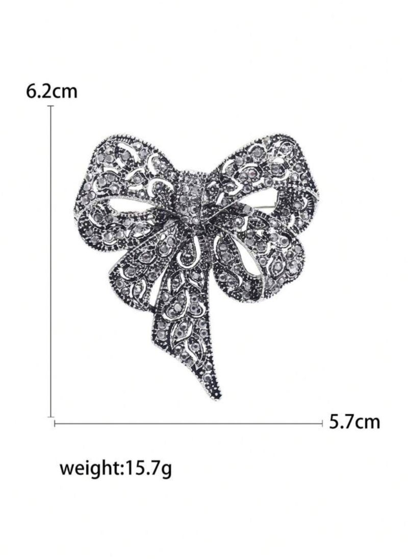 NEW STYLE - Elegant Rhinestone Bow Brooch For Women - Image 1