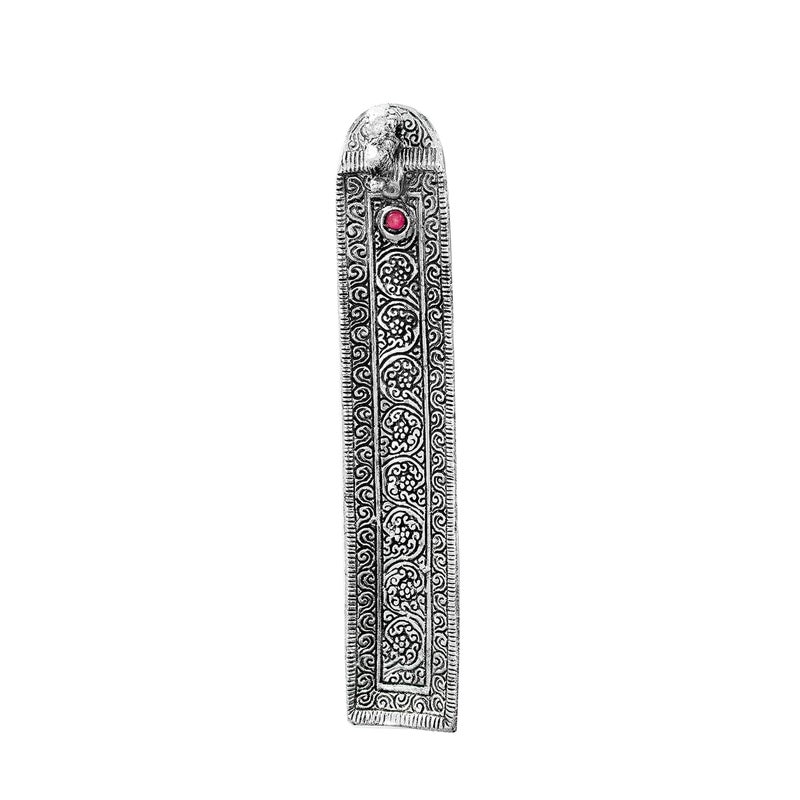 Swaha Incense Holder Elephant Square Silver Color Metal AgarbattiDhoopbatti Holder