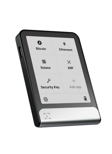 Flex Hardware Wallet | 2.84" TouchScreen Crypto & NFT Wallet, Customizable, Type-C, Bluetooth Connectivity, Wireless Charging, 5000+ Coins Supported, for iOS & Android, MacOS & Windows - Black