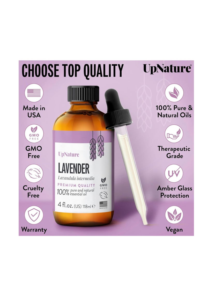 upnature - UpNature Lavender Essential Oil Pure - 100% Natural & Pure Lavender Oil - Essential Oils for Diffuser - Aromatherapy Oil - Massage - Image 1