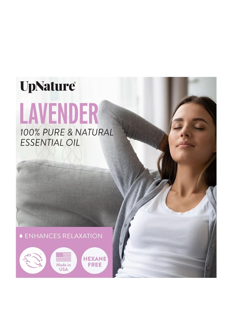 upnature - UpNature Lavender Essential Oil Pure - 100% Natural & Pure Lavender Oil - Essential Oils for Diffuser - Aromatherapy Oil - Massage - Image 1