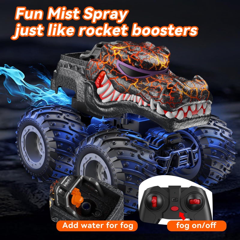 Auuguu Remote Control Monster Trucks  2.4Ghz All Terrain Rc Cars With Light Spray  Birthday Gift For Kids 3 4 5 6 7 8  Toddler Toys For Boys Girls 3+ Year Old - Image 3