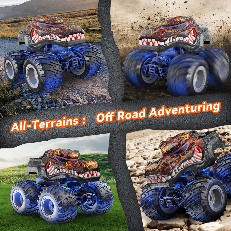 Auuguu Remote Control Monster Trucks  2.4Ghz All Terrain Rc Cars With Light Spray  Birthday Gift For Kids 3 4 5 6 7 8  Toddler Toys For Boys Girls 3+ Year Old - Image 5