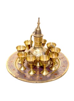 Antique Museum FAKIH COLLECTION BRASS WINE SET 6 INCHES MINA WORK PERSIAN MODEL-ALN53  - Image 3