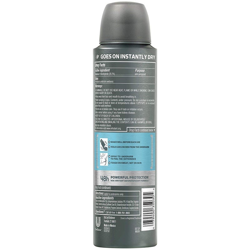 Dove Men + Care Dry Spray antitranspirante, Clean Comfort 3,8 oz (2 Pack) - Image 3