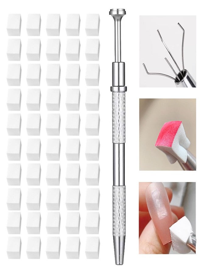 Dr.nail 62 Pcs Nail Art Brushes Set,5 Pcs Striping Liner Brush,5 Pcs Dual Tipped Silicone Dotting Sculpture Pen,50 Pcs Nail Sponges for Ombre with Grabbing Pen,Mixing Palette Pen Holder - Image 4