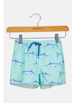 Class Club Toddlers Boys Allover Print Swimwear Shorts, Mint Green  - Image 1