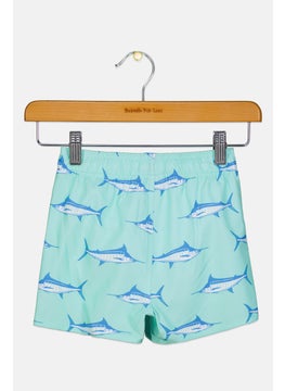 Class Club Toddlers Boys Allover Print Swimwear Shorts, Mint Green  - Image 2