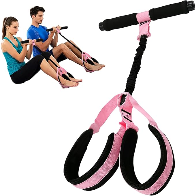 OVBOVA Pedal Resistance Band With Handles  Multifunctional Home Workout Foot Pedal Band For Core, Abs, Legs, Arms & Waist For Men & Women - Image 1