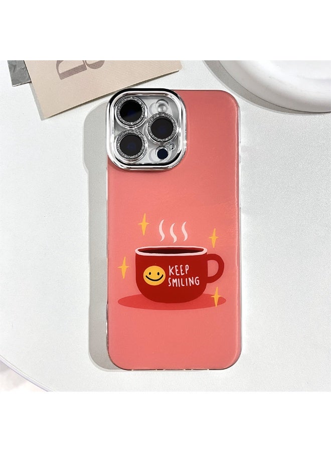 NIBEMINENT Cute Cartoon Smiling Coffee Protective TPU Case Cover For iPhone 15 Pro Clear - Image 1